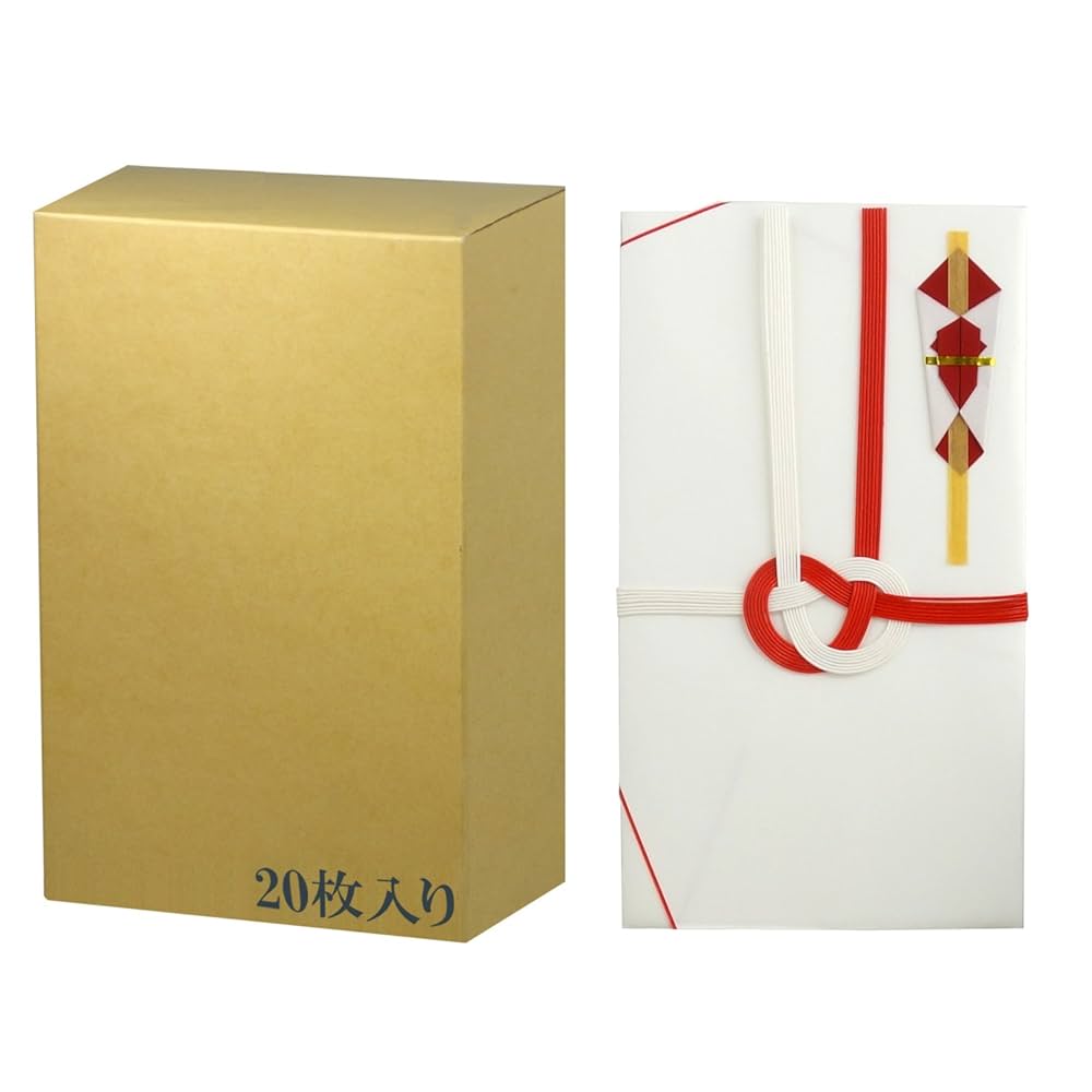 Amazon | スズキ紙工 祝儀袋 金封 自然色 大阪折 赤白7本 無地